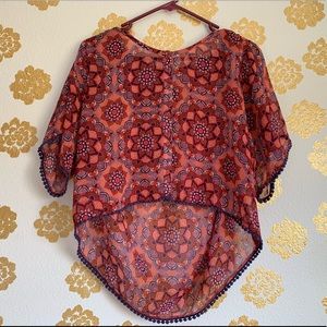 Mudd floral print textured lace